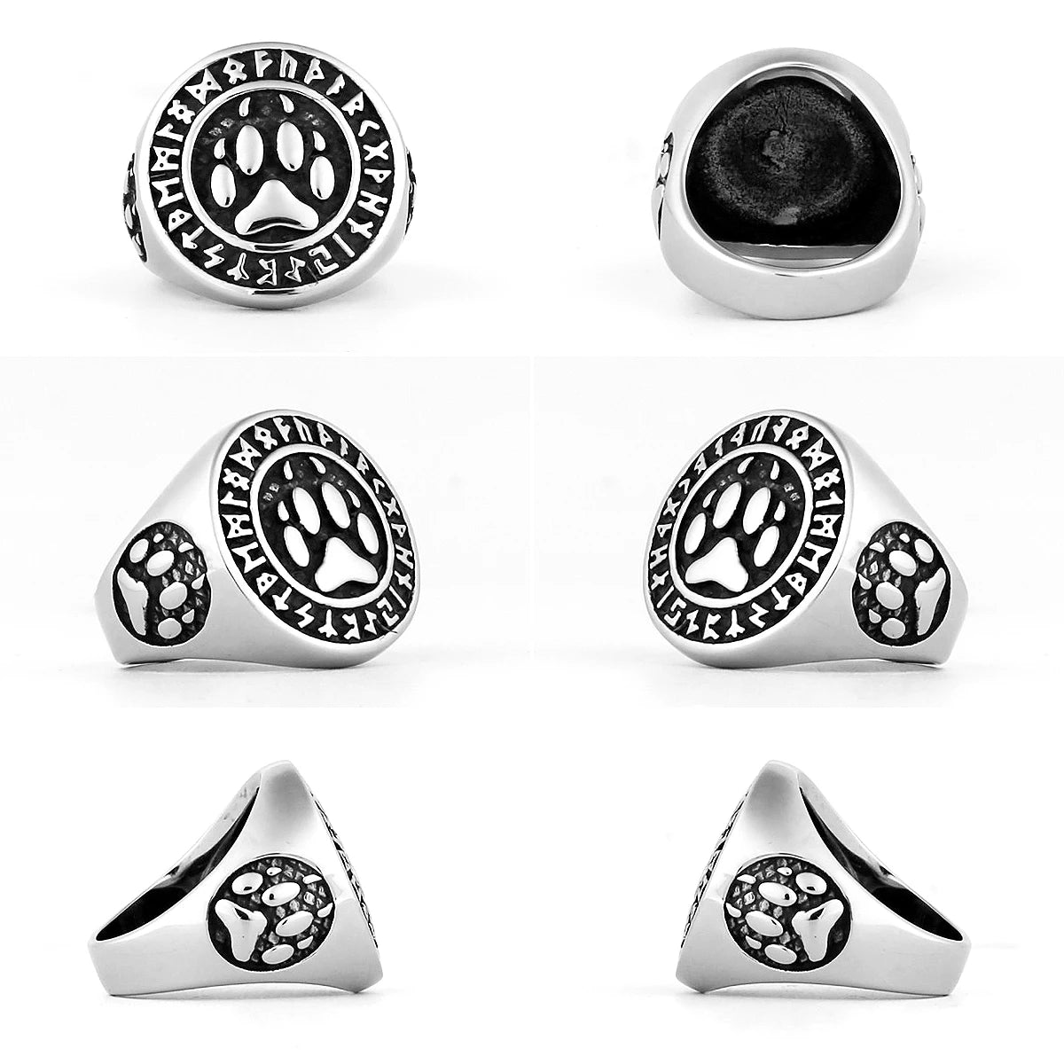 Nordic Viking Edelstahl Ring Anker Kompass Baum des Lebens Viking Rune Wolf Männer und Frauen Ring Schmuck Fabrik Großhandel