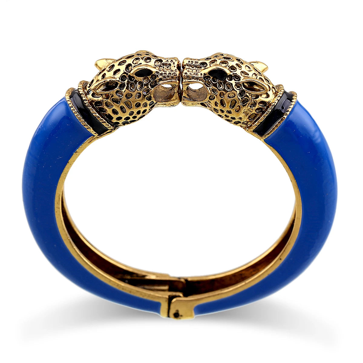 All Seasons Damen-Manschettenarmband für Party, antik vergoldet, Tier-Emaille, Leopardenkopf, Vintage-Armband, trendiger Schmuck
