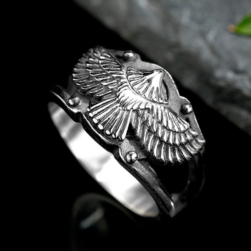 Edelstahl Männer Tier Ringe Fliegenden Adler Punk Rock Persönlichkeit für Männliche Freund Schmuck Kreativität Geschenk Anel Großhandel