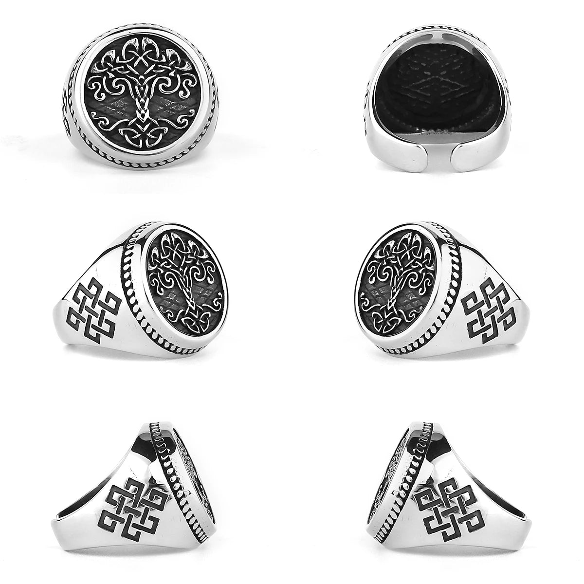 Nordic Viking Edelstahl Ring Anker Kompass Baum des Lebens Viking Rune Wolf Männer und Frauen Ring Schmuck Fabrik Großhandel
