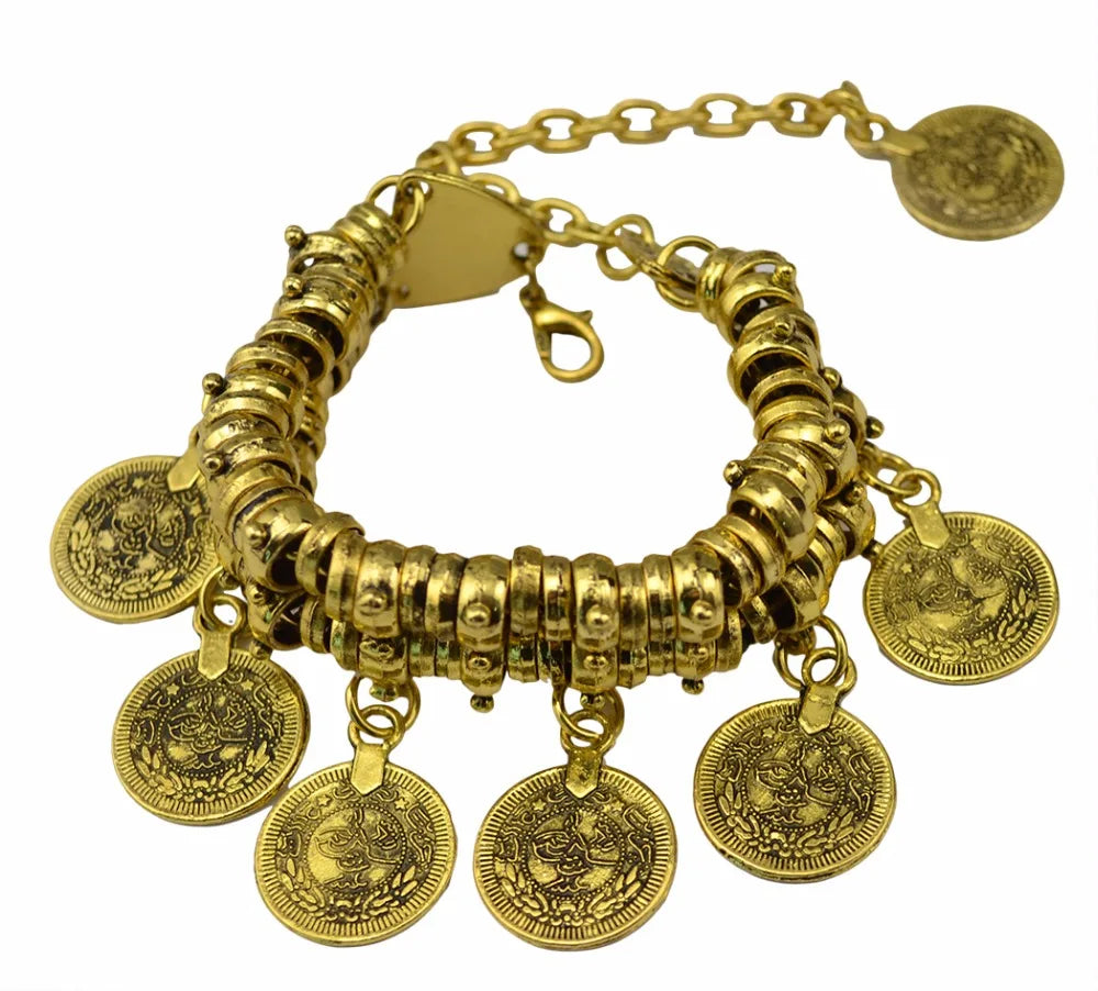 Vintage Münze Quaste Charm Armband für Frauen Männer Gypsy Boho Sommer Strand Chic Festival Handkette türkisch afghanisch indischer Schmuck