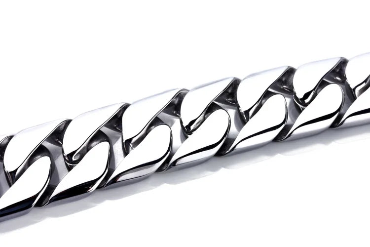 20/26/31MM 316L Edelstahl Curb Kubanisches Armband Riesige Schwere Silber Farbe Ton Schmuck Herren Frauen Biker Bike Kette Armbänder