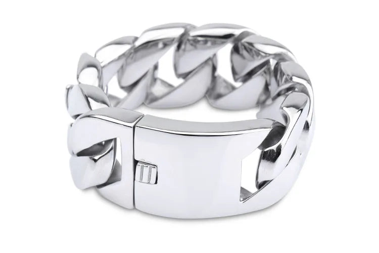 20/26/31MM 316L Edelstahl Curb Kubanisches Armband Riesige Schwere Silber Farbe Ton Schmuck Herren Frauen Biker Bike Kette Armbänder