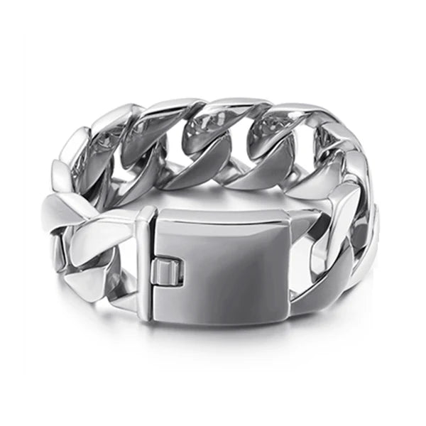 20/26/31MM 316L Edelstahl Curb Kubanisches Armband Riesige Schwere Silber Farbe Ton Schmuck Herren Frauen Biker Bike Kette Armbänder