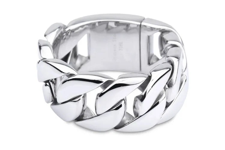 20/26/31MM 316L Edelstahl Curb Kubanisches Armband Riesige Schwere Silber Farbe Ton Schmuck Herren Frauen Biker Bike Kette Armbänder