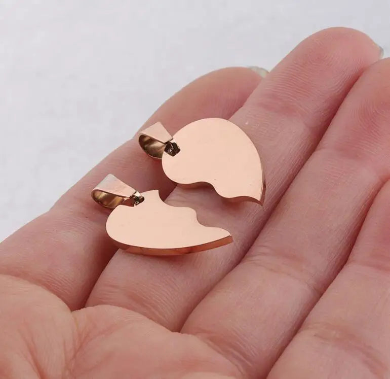 20 Stück 100 % hochglanzpolierter Edelstahl-Herz-Rohling-Puzzle-Charm-Anhänger, gebrochenes Herz, Charm-Anhänger, hochglanzpoliert, Großhandel