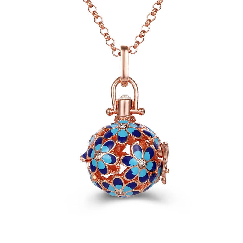 2020 beliebte Multi-Stile hohle Vintage-Halskette Schmuck Musik Ball Schwangerschaft Glocke Halskette Aroma ätherisches Öl Medaillon Anhänger