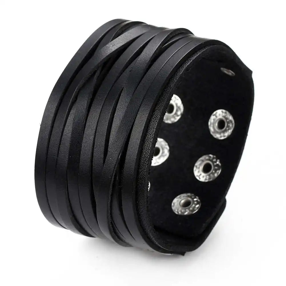 2024 Trend Schmuck Vintage Handgemachte Webart Echtes Leder Armband Männer Personalisierte Manschette Breite Leder Armband Pulsera Hombre