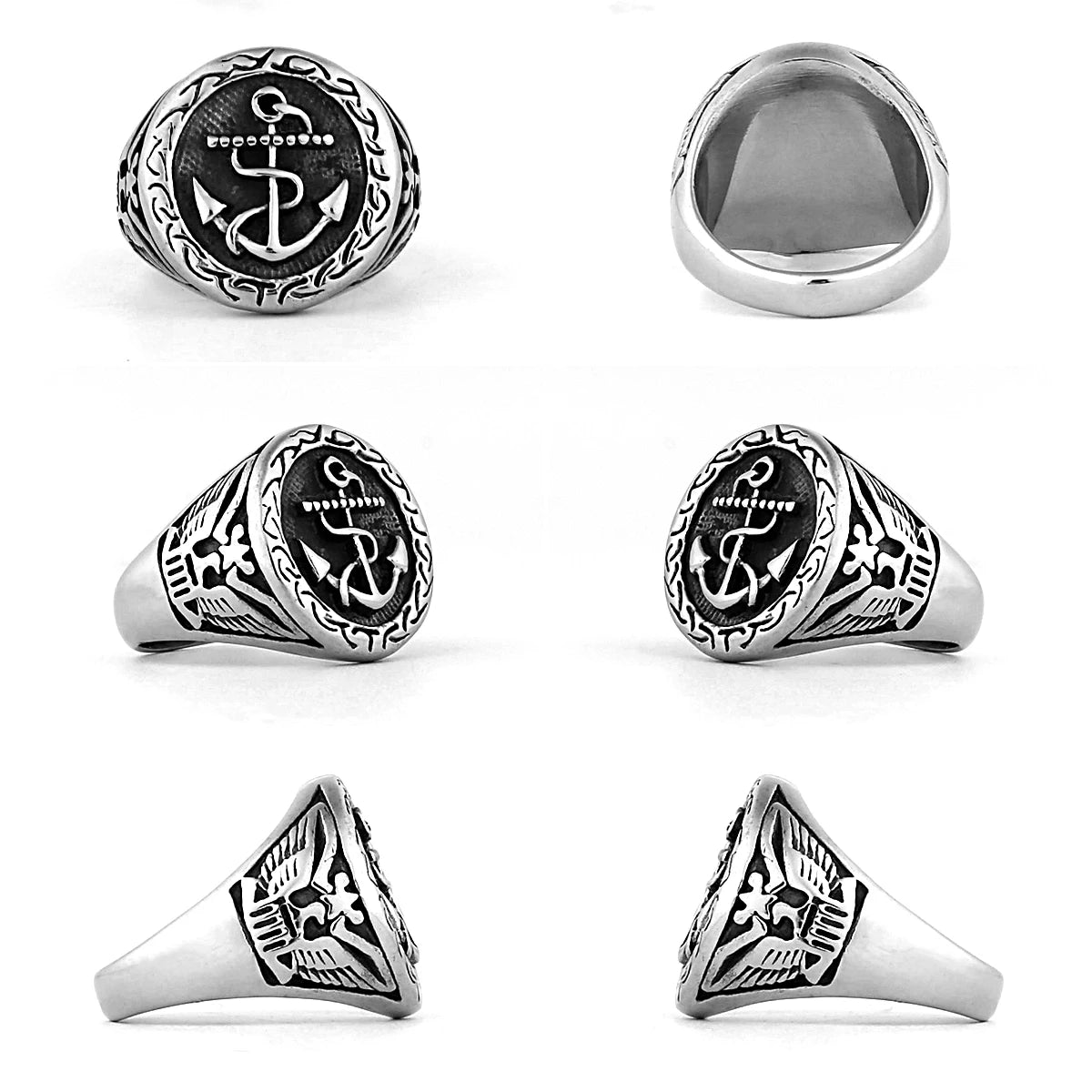 Nordic Viking Edelstahl Ring Anker Kompass Baum des Lebens Viking Rune Wolf Männer und Frauen Ring Schmuck Fabrik Großhandel