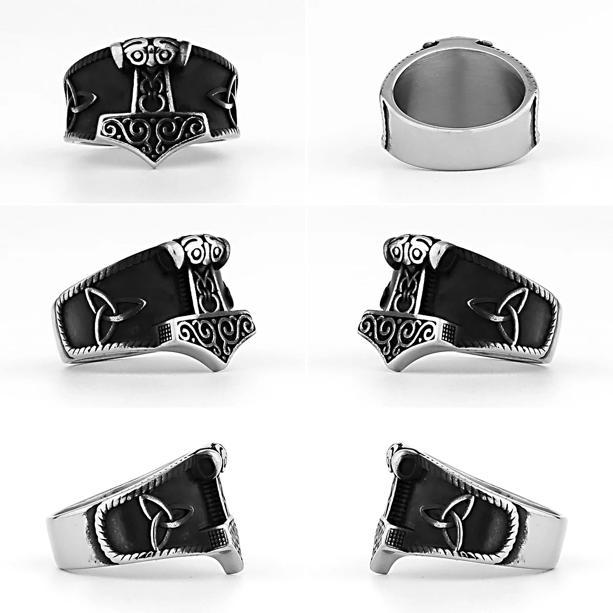 Nordic Viking Edelstahl Ring Anker Kompass Baum des Lebens Viking Rune Wolf Männer und Frauen Ring Schmuck Fabrik Großhandel