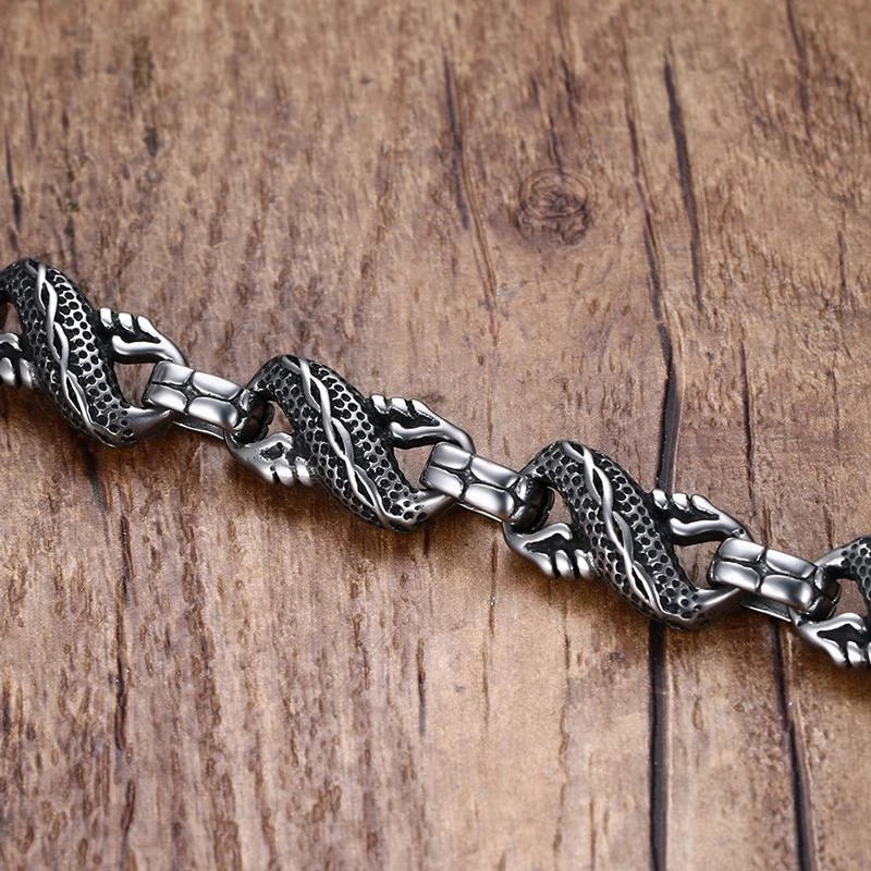 Ethnische Wind Drachen Armband Vintage Silber Überzogene Drachen Manschette Armreifen Männer der Motorrad Reiten Charme Schmuck Geschenk
