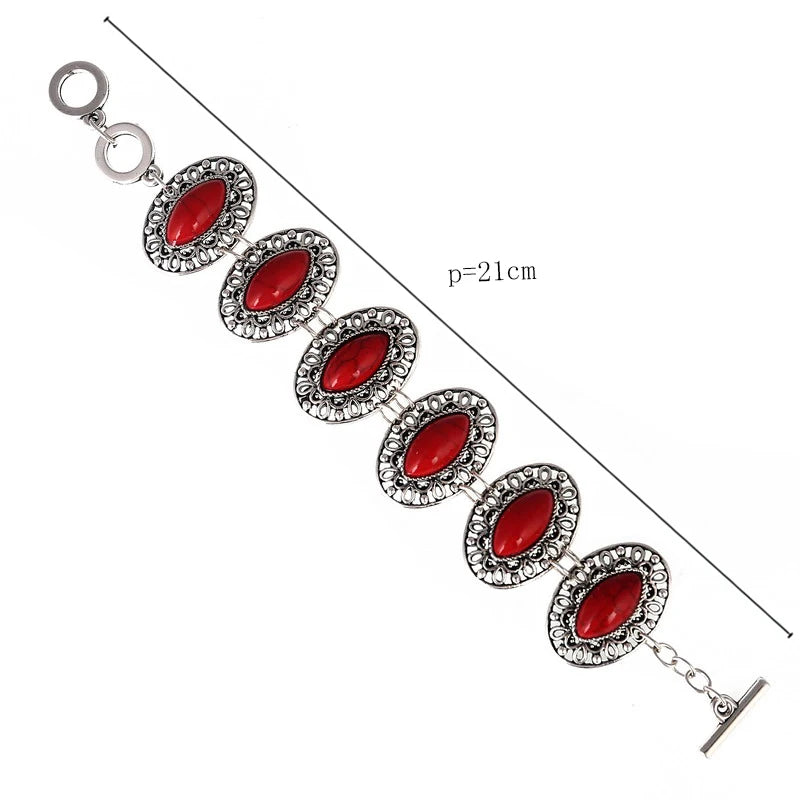 LOVBEAFAS Mode Ethnische Böhmische Armbänder & Armreifen Für Frauen Rot Blau Stein Vintage Strand Boho Einstellbare Armbänder Schmuck