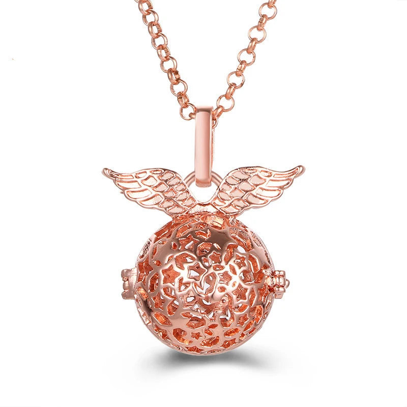 2020 beliebte Multi-Stile hohle Vintage-Halskette Schmuck Musik Ball Schwangerschaft Glocke Halskette Aroma ätherisches Öl Medaillon Anhänger