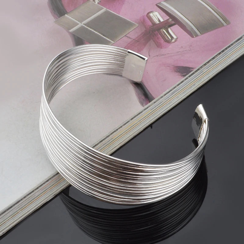 Aravant Silber Multi Line Armband & Armreif für Frauen Modeschmuck Geschenk