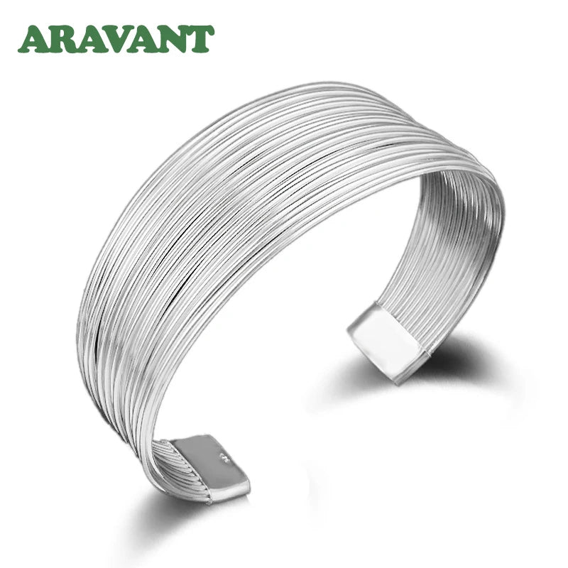 Aravant Silber Multi Line Armband & Armreif für Frauen Modeschmuck Geschenk