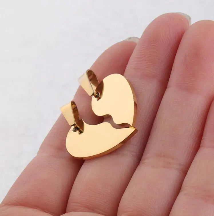 20 Stück 100 % hochglanzpolierter Edelstahl-Herz-Rohling-Puzzle-Charm-Anhänger, gebrochenes Herz, Charm-Anhänger, hochglanzpoliert, Großhandel