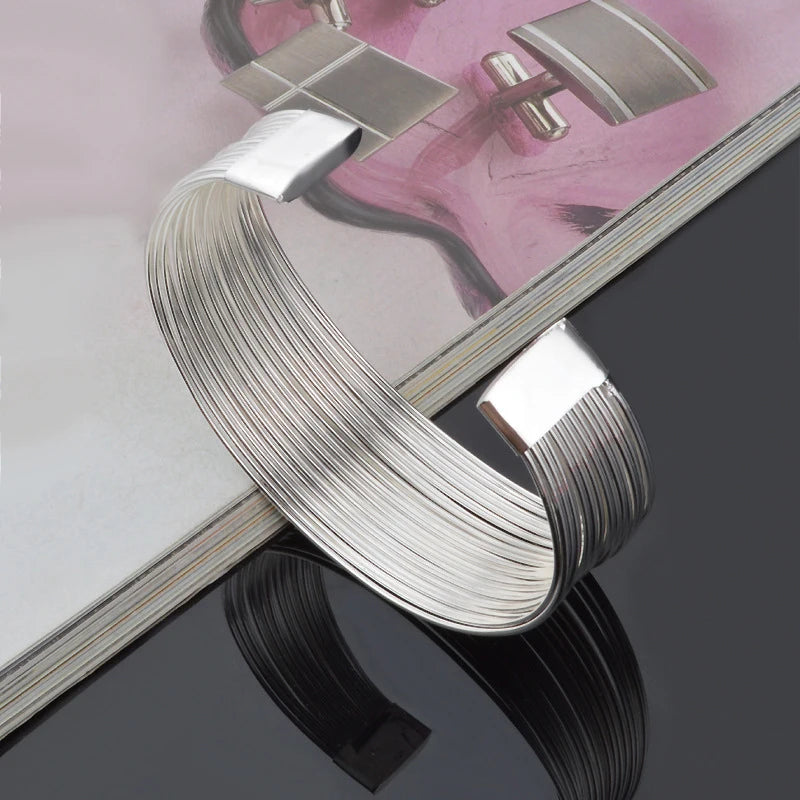 Aravant Silber Multi Line Armband & Armreif für Frauen Modeschmuck Geschenk
