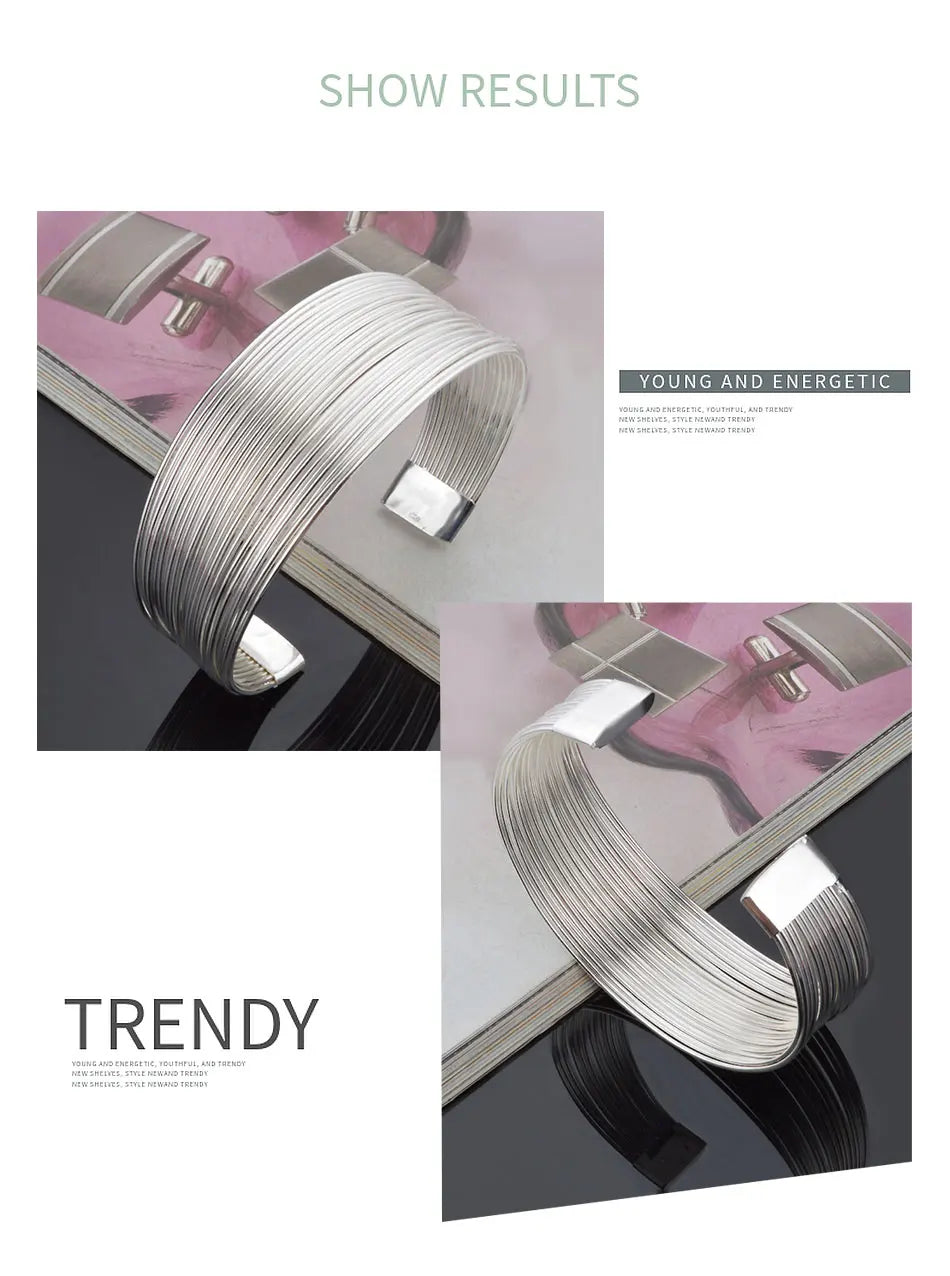 Aravant Silber Multi Line Armband & Armreif für Frauen Modeschmuck Geschenk
