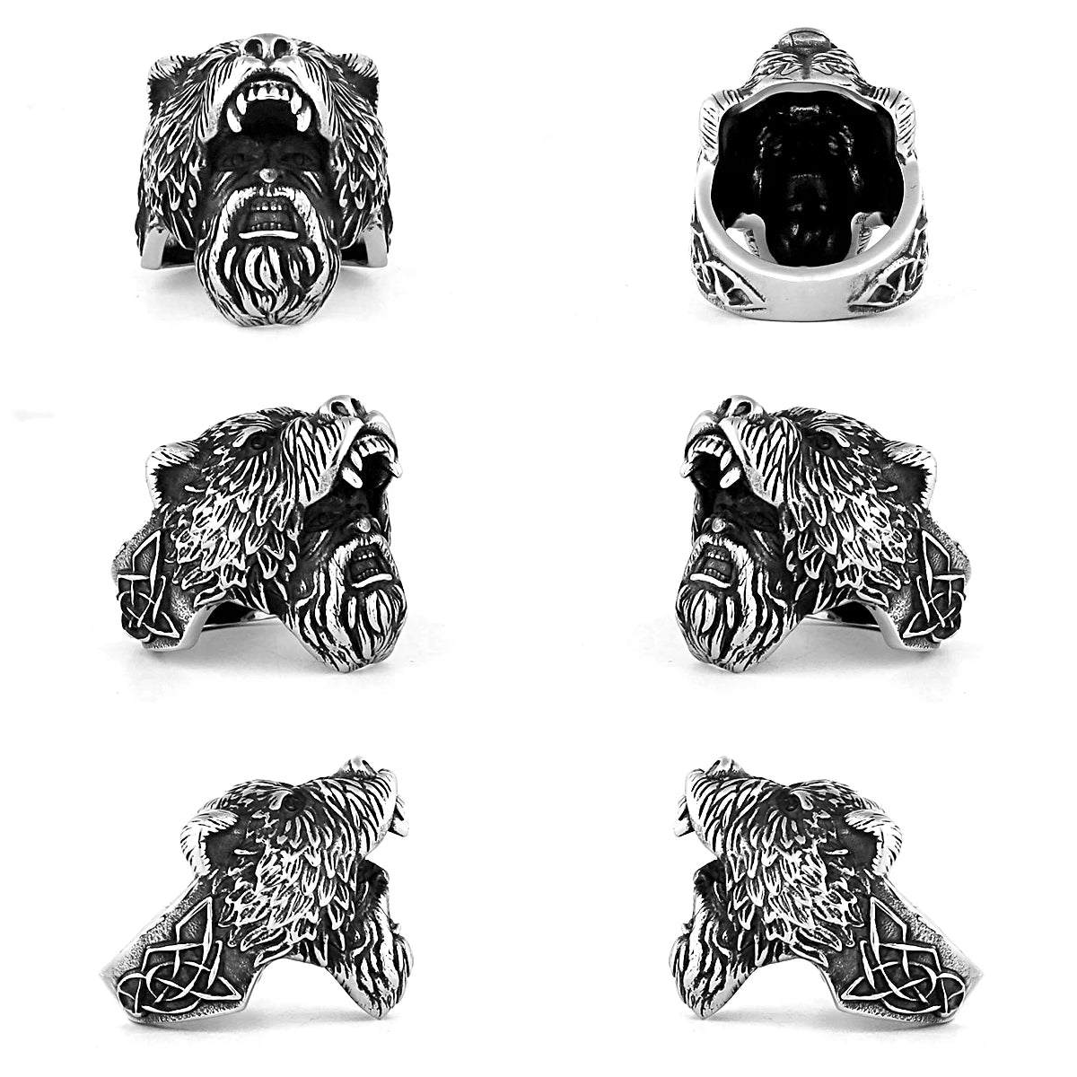 Nordic Viking Edelstahl Ring Anker Kompass Baum des Lebens Viking Rune Wolf Männer und Frauen Ring Schmuck Fabrik Großhandel