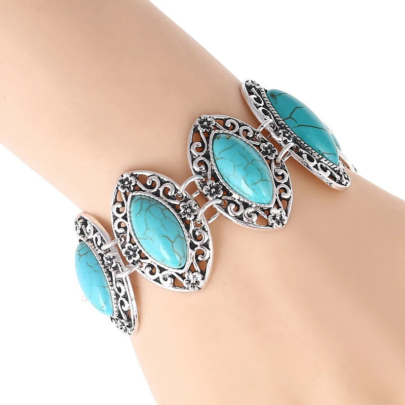 LOVBEAFAS Mode Ethnische Böhmische Armbänder & Armreifen Für Frauen Rot Blau Stein Vintage Strand Boho Einstellbare Armbänder Schmuck