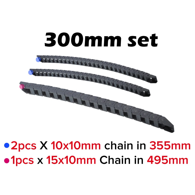 Mellow Hohe Qualität Nylon 250-350mm VORON 2,4 Kabel Ketten Set schwarz Openning Typ Draht Ketten Für 3D drucker