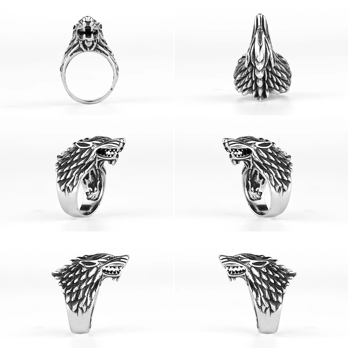 Nordic Viking Edelstahl Ring Anker Kompass Baum des Lebens Viking Rune Wolf Männer und Frauen Ring Schmuck Fabrik Großhandel