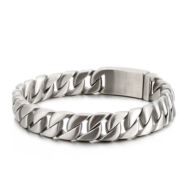 20/26/31MM 316L Edelstahl Curb Kubanisches Armband Riesige Schwere Silber Farbe Ton Schmuck Herren Frauen Biker Bike Kette Armbänder
