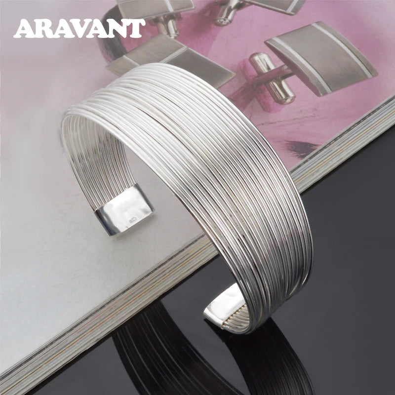 Aravant Silber Multi Line Armband & Armreif für Frauen Modeschmuck Geschenk