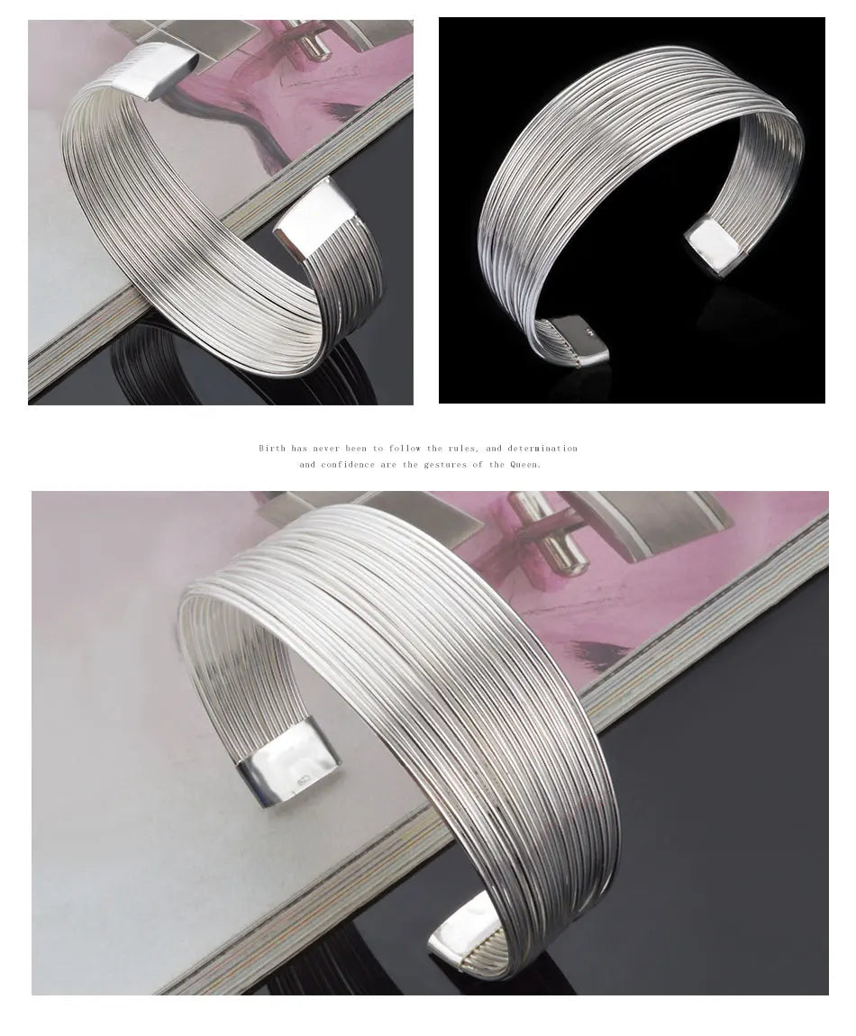 Aravant Silber Multi Line Armband & Armreif für Frauen Modeschmuck Geschenk