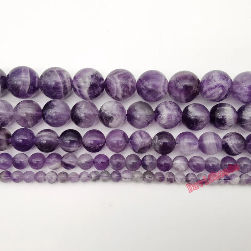 Fabrik Preis Runde Gemischte Lila Farbe Amethysten Perlen Naturstein Perlen 6 8 10 12mm Diy Armband Halskette für Schmuck Machen