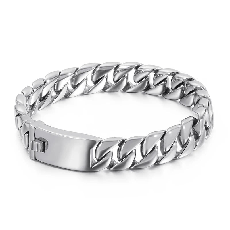 20/26/31MM 316L Edelstahl Curb Kubanisches Armband Riesige Schwere Silber Farbe Ton Schmuck Herren Frauen Biker Bike Kette Armbänder