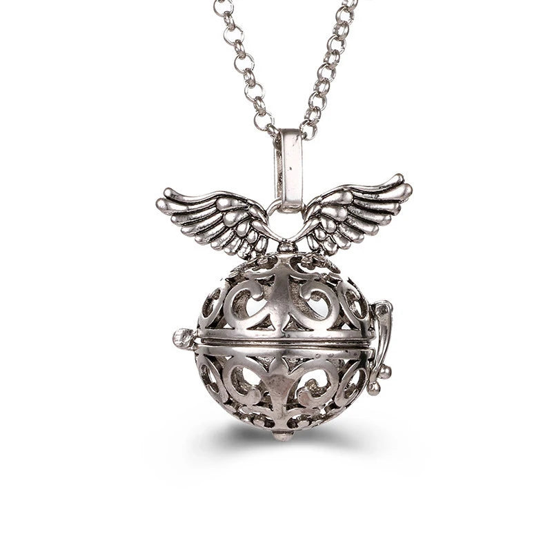 2020 beliebte Multi-Stile hohle Vintage-Halskette Schmuck Musik Ball Schwangerschaft Glocke Halskette Aroma ätherisches Öl Medaillon Anhänger