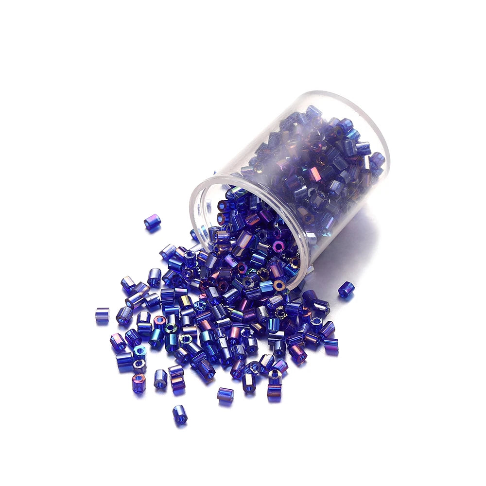 1000/1800 Stück 2 mm sechseckige tschechische Glas zylindrische lose kleine Samennadelperlen für DIY-Armbänder, Halsketten, Schmuckherstellung