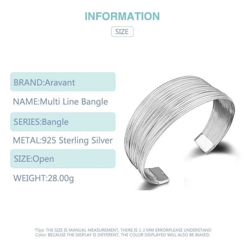 Aravant Silber Multi Line Armband & Armreif für Frauen Modeschmuck Geschenk