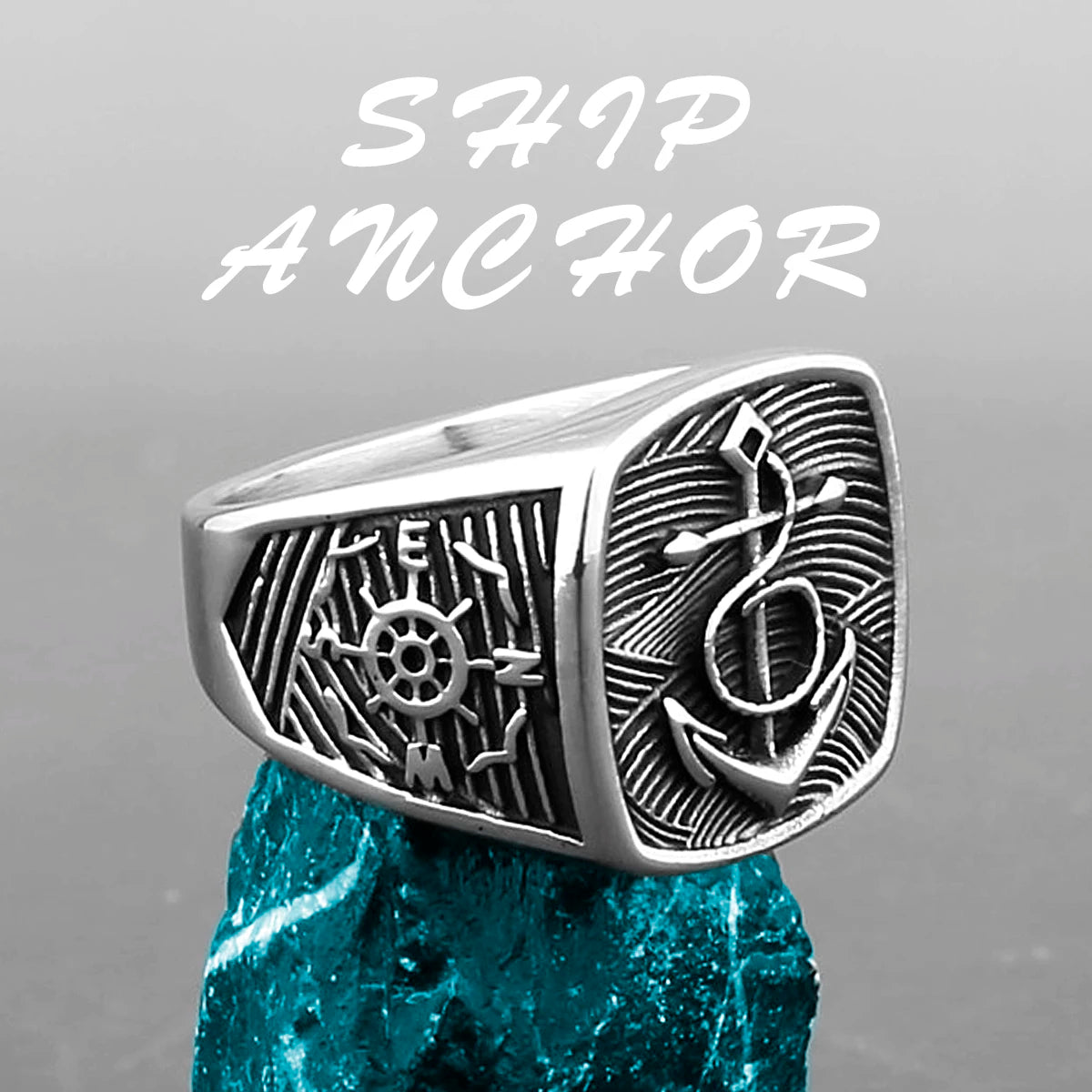 Nordic Viking Edelstahl Ring Anker Kompass Baum des Lebens Viking Rune Wolf Männer und Frauen Ring Schmuck Fabrik Großhandel