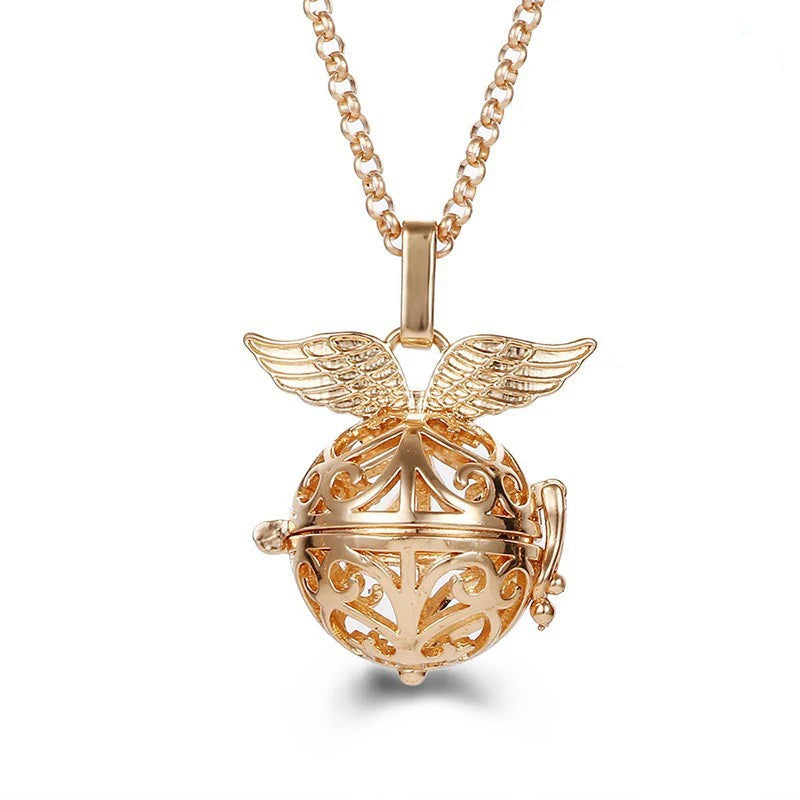 2020 beliebte Multi-Stile hohle Vintage-Halskette Schmuck Musik Ball Schwangerschaft Glocke Halskette Aroma ätherisches Öl Medaillon Anhänger