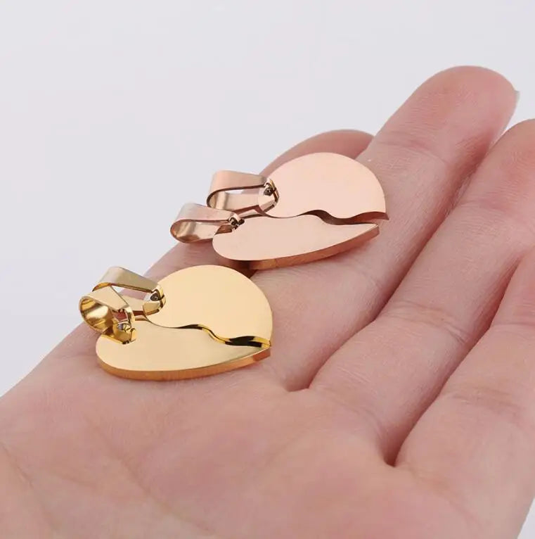 20 Stück 100 % hochglanzpolierter Edelstahl-Herz-Rohling-Puzzle-Charm-Anhänger, gebrochenes Herz, Charm-Anhänger, hochglanzpoliert, Großhandel