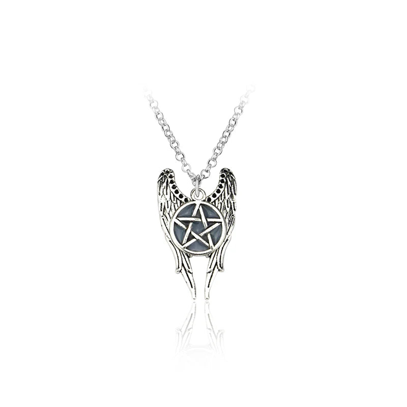 Supernatural Dean Lederseil Kupferfarbener Anhänger Kette Halskette für Damen Herren Winchester Jensen Ackles Amulett Vintage Schmuck Goth
