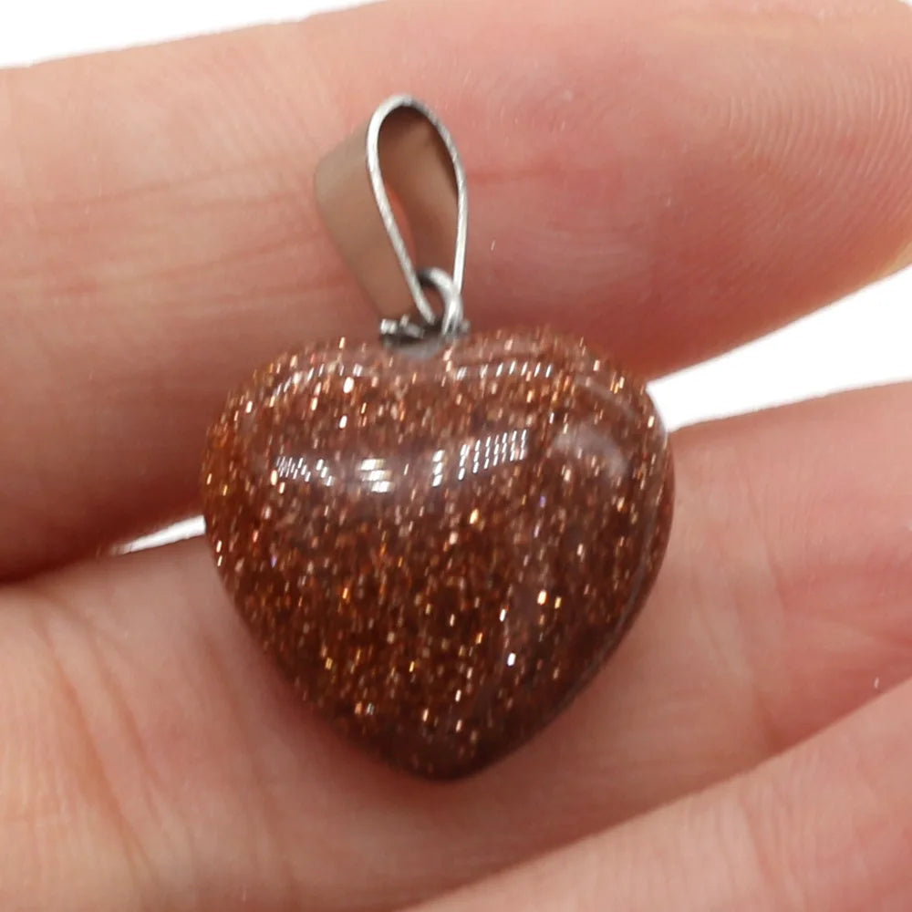 Heißer Verkauf Mode Natürliche Herz-förmigen Halb-wertvolle Rose Quarz Stein Anhänger Charme für Schmuck Machen DIY Halskette 16x16mm 1PC