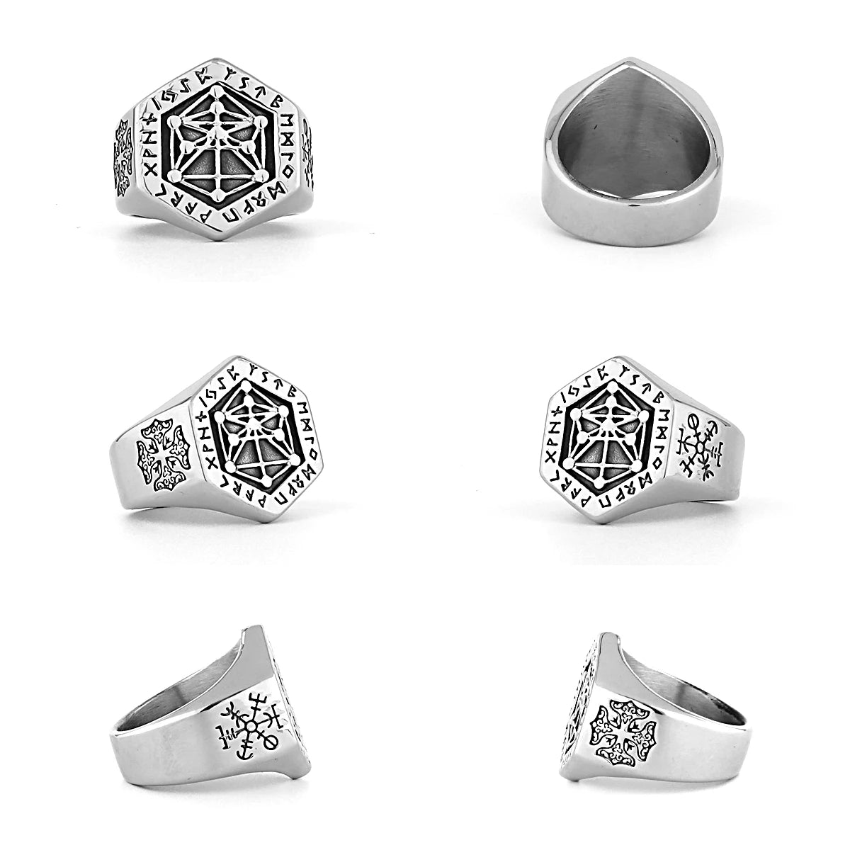 Nordic Viking Edelstahl Ring Anker Kompass Baum des Lebens Viking Rune Wolf Männer und Frauen Ring Schmuck Fabrik Großhandel