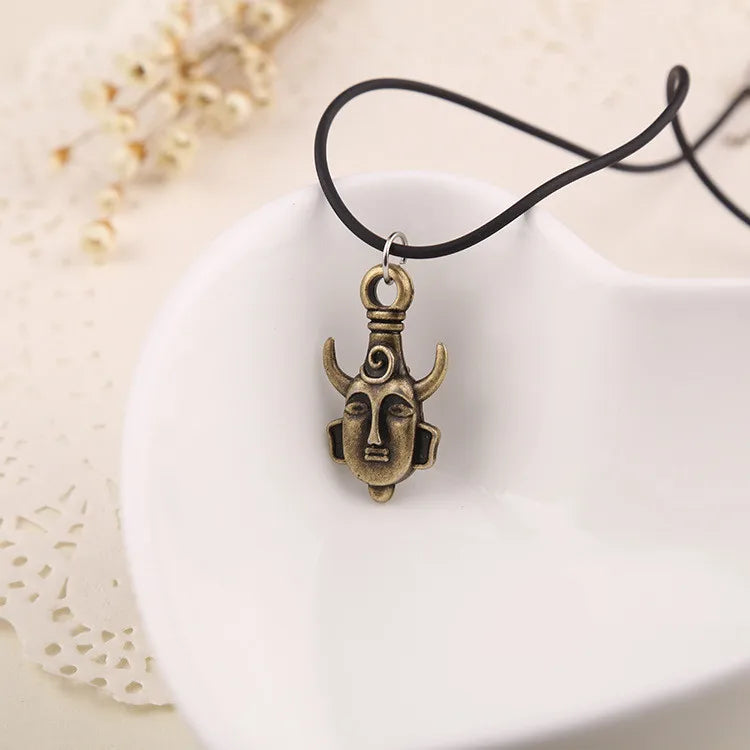 Supernatural Dean Lederseil Kupferfarbener Anhänger Kette Halskette für Damen Herren Winchester Jensen Ackles Amulett Vintage Schmuck Goth