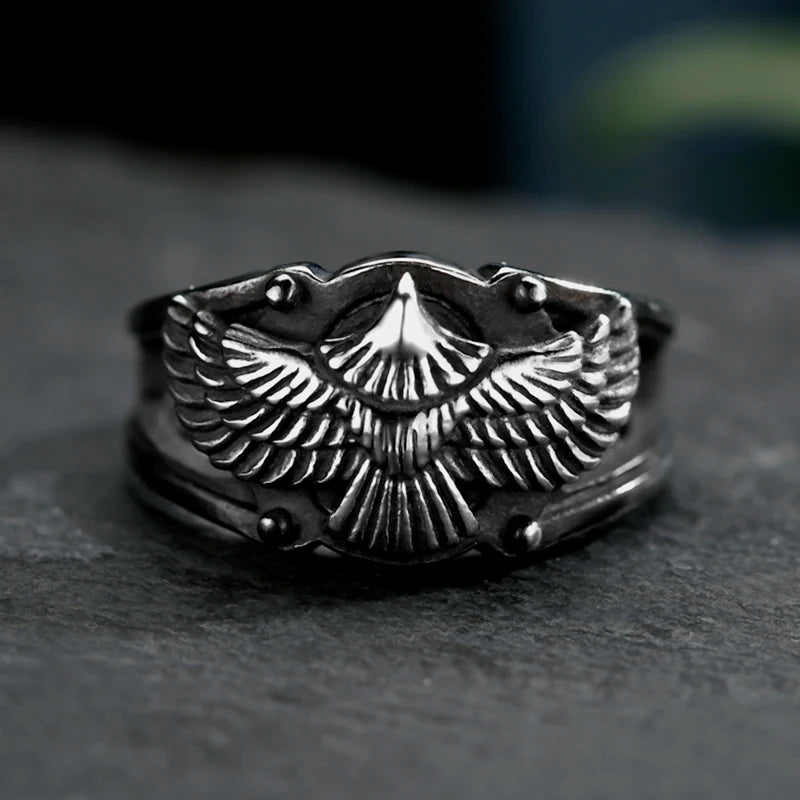 Edelstahl Männer Tier Ringe Fliegenden Adler Punk Rock Persönlichkeit für Männliche Freund Schmuck Kreativität Geschenk Anel Großhandel