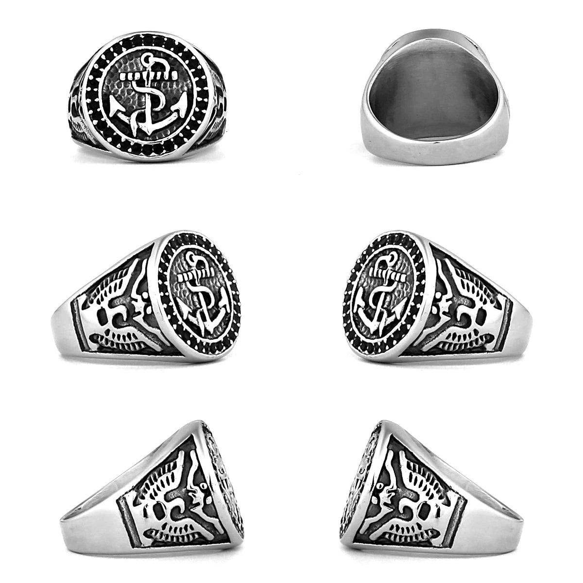 Nordic Viking Edelstahl Ring Anker Kompass Baum des Lebens Viking Rune Wolf Männer und Frauen Ring Schmuck Fabrik Großhandel