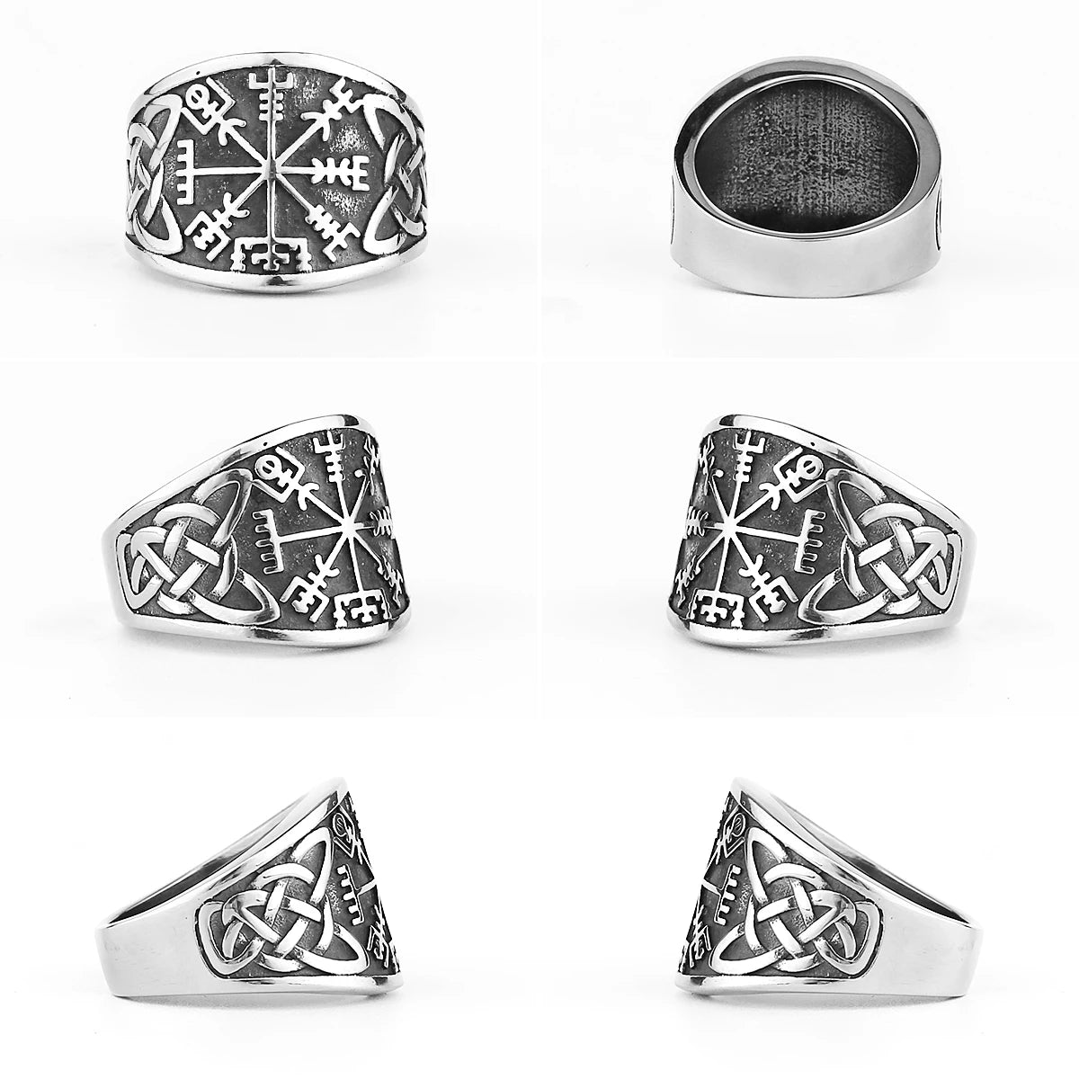 Nordic Viking Edelstahl Ring Anker Kompass Baum des Lebens Viking Rune Wolf Männer und Frauen Ring Schmuck Fabrik Großhandel