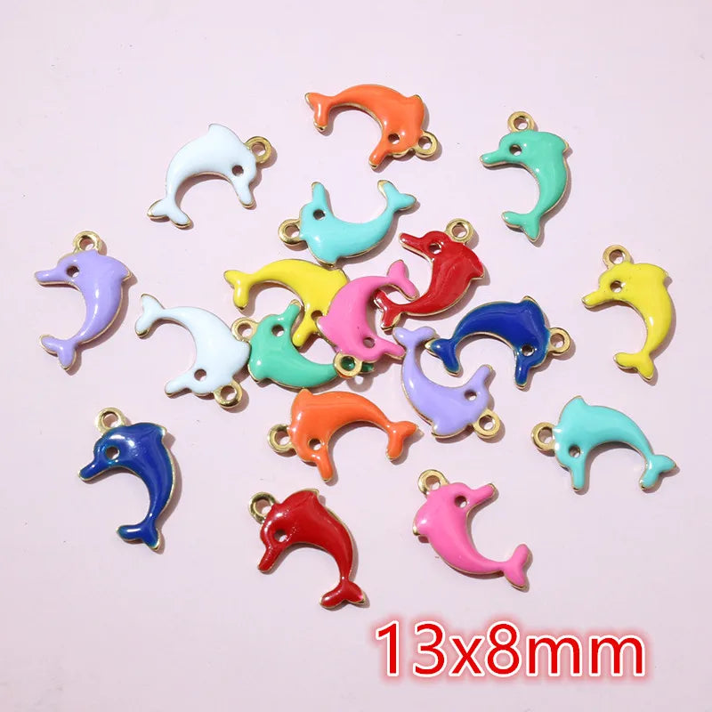 20 Stück Ozean Meeres tiere Krabben Seestern Riff Fisch Klavier Emaille Anhänger Charm Edelstahl DIY Schmuck Making Zubehör