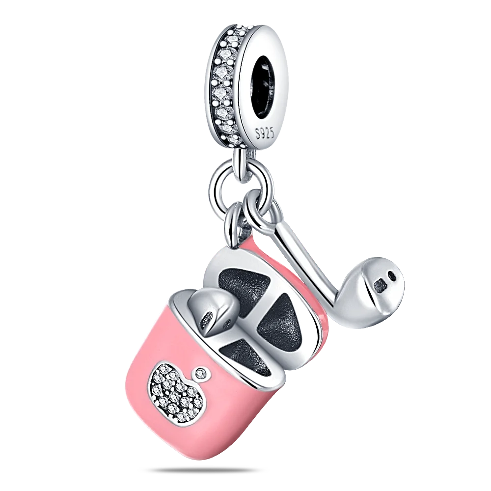Echtes 925 Sterling Silber Buch Und Kaffeetasse Charms Fit Original Pand 3mm Armband Anhänger Perlen Frauen Edlen schmuck