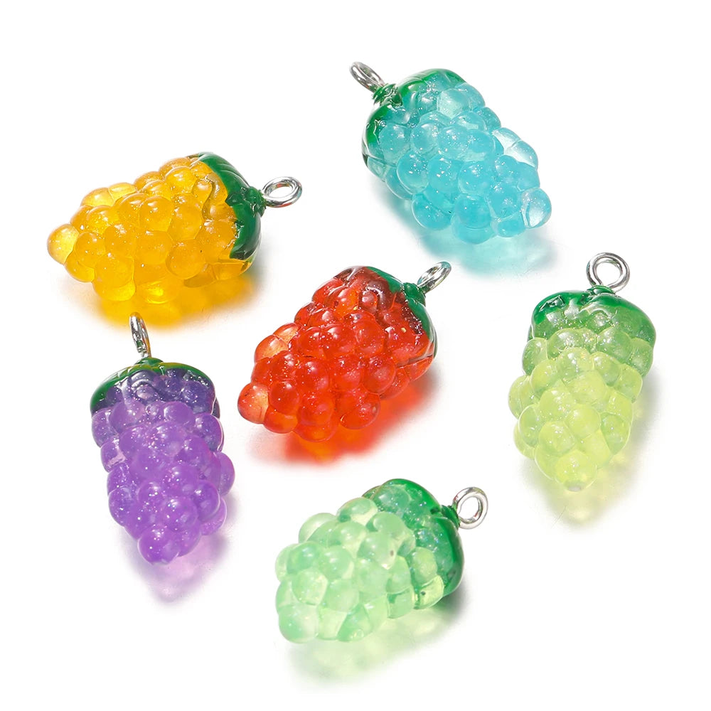 10pcs 12x23mm Trauben harz Charms Anhänger für Ohrringe Halskette Schlüssel bund Charms DIY Schmuck herstellung Zubehör