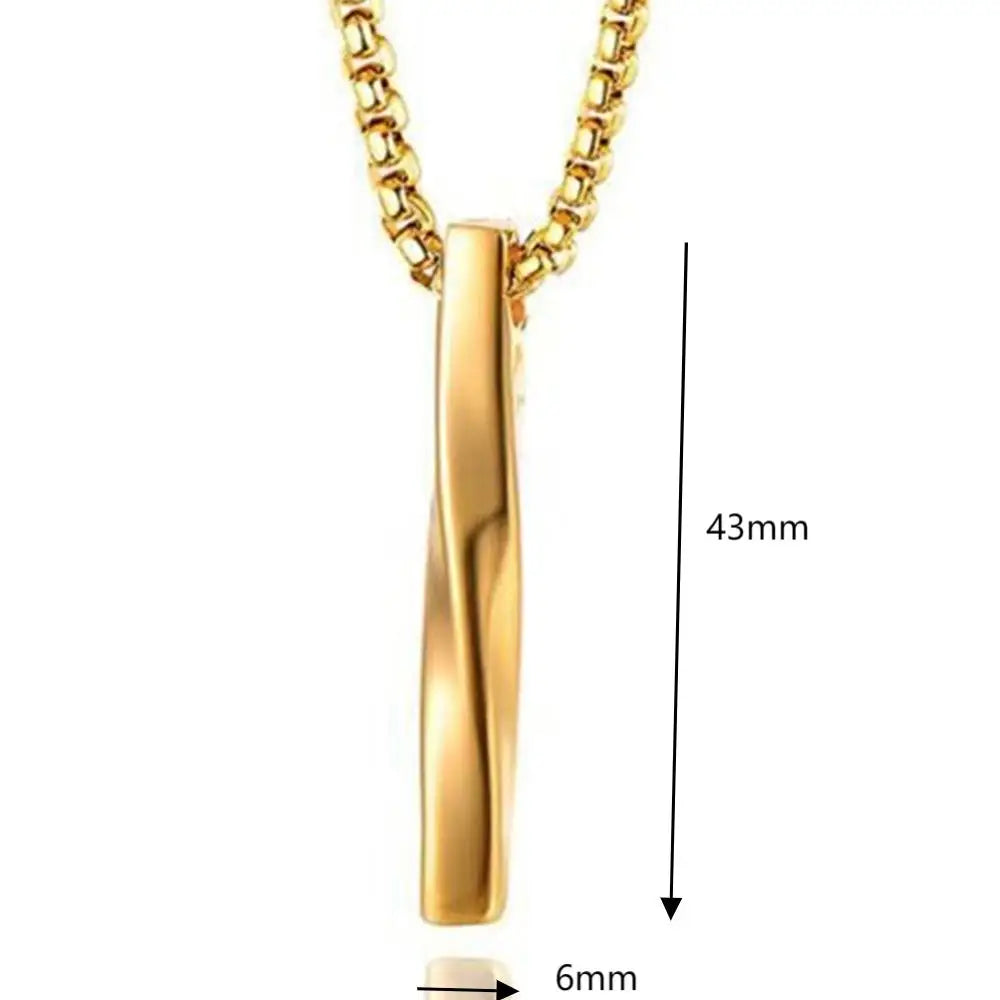 Edelstahl Twist Squre Säulenförmige Feuerbestattung Urne Anhänger Schmuck Asche Memorial Andenken Zubehör 3 Farben 43*6mm