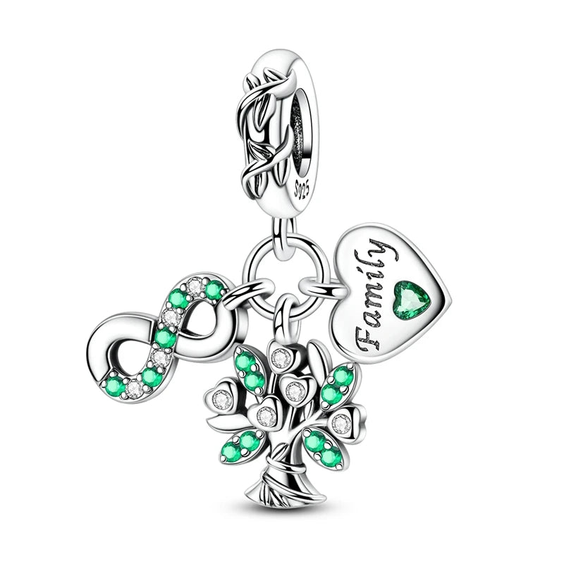 Neu im 925er-Sterlingsilber, grüne Charms, Perlen, Frosch, Kleeblatt, Schildkröte, Anhänger, Schmuck, passend für Original-925-Armbänder für Frauen, DIY-Geschenk