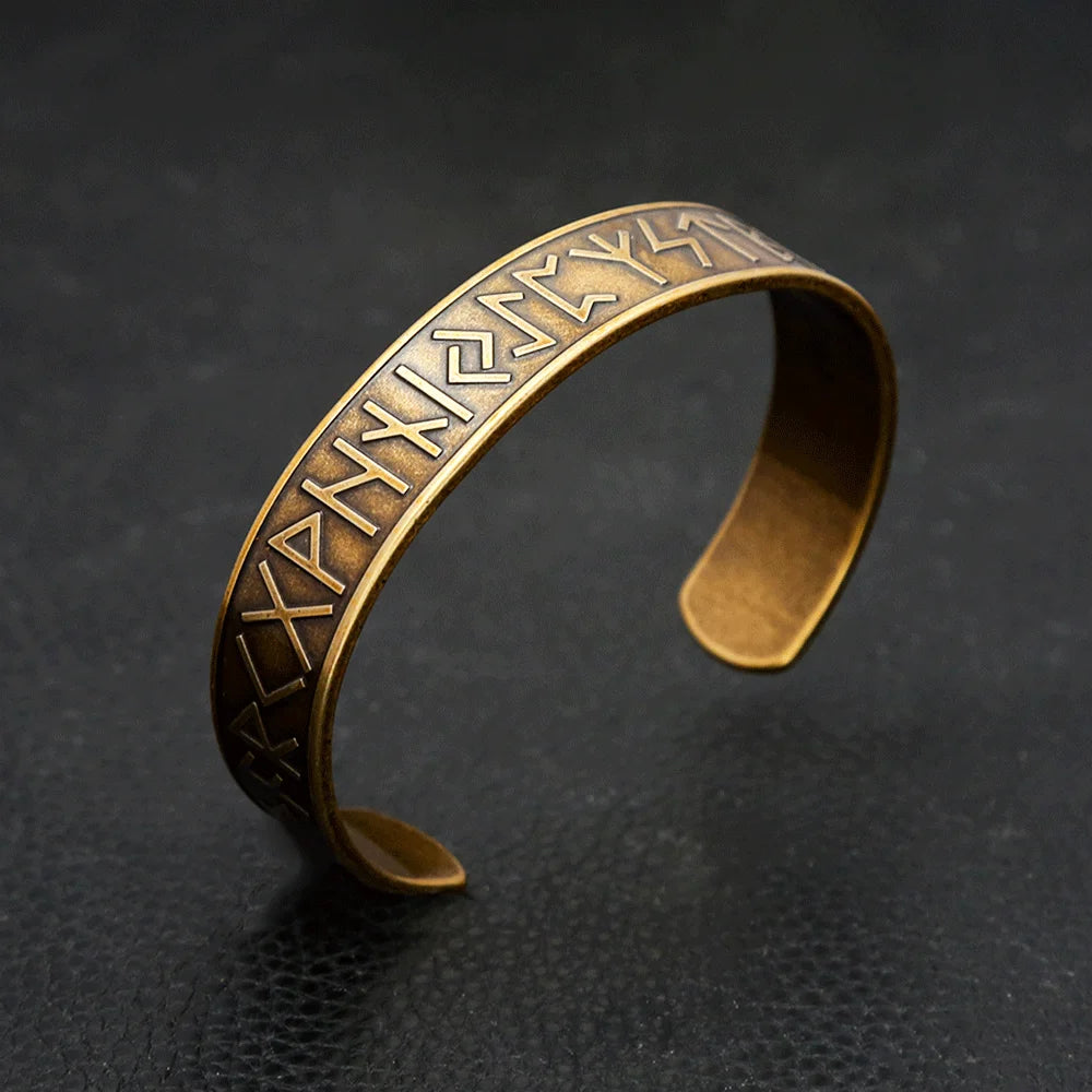 Mode Vintage 316L Edelstahl Viking Rune Armband Männer und Frauen Dominierenden Öffnung Armbänder Biker Amulett Schmuck Geschenke